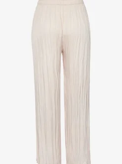 Pantalon à large ceinture élastique avec jambes plissées et poches latérales
