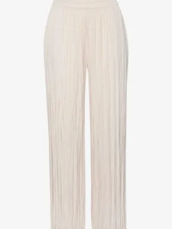Pantalon à large ceinture élastique avec jambes plissées et poches latérales