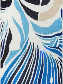Pantalon à large ceinture élastique avec ceinture à nouer et imprimé floral