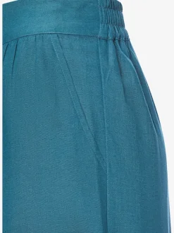 Pantalon large à ceinture plate et élastique au dos