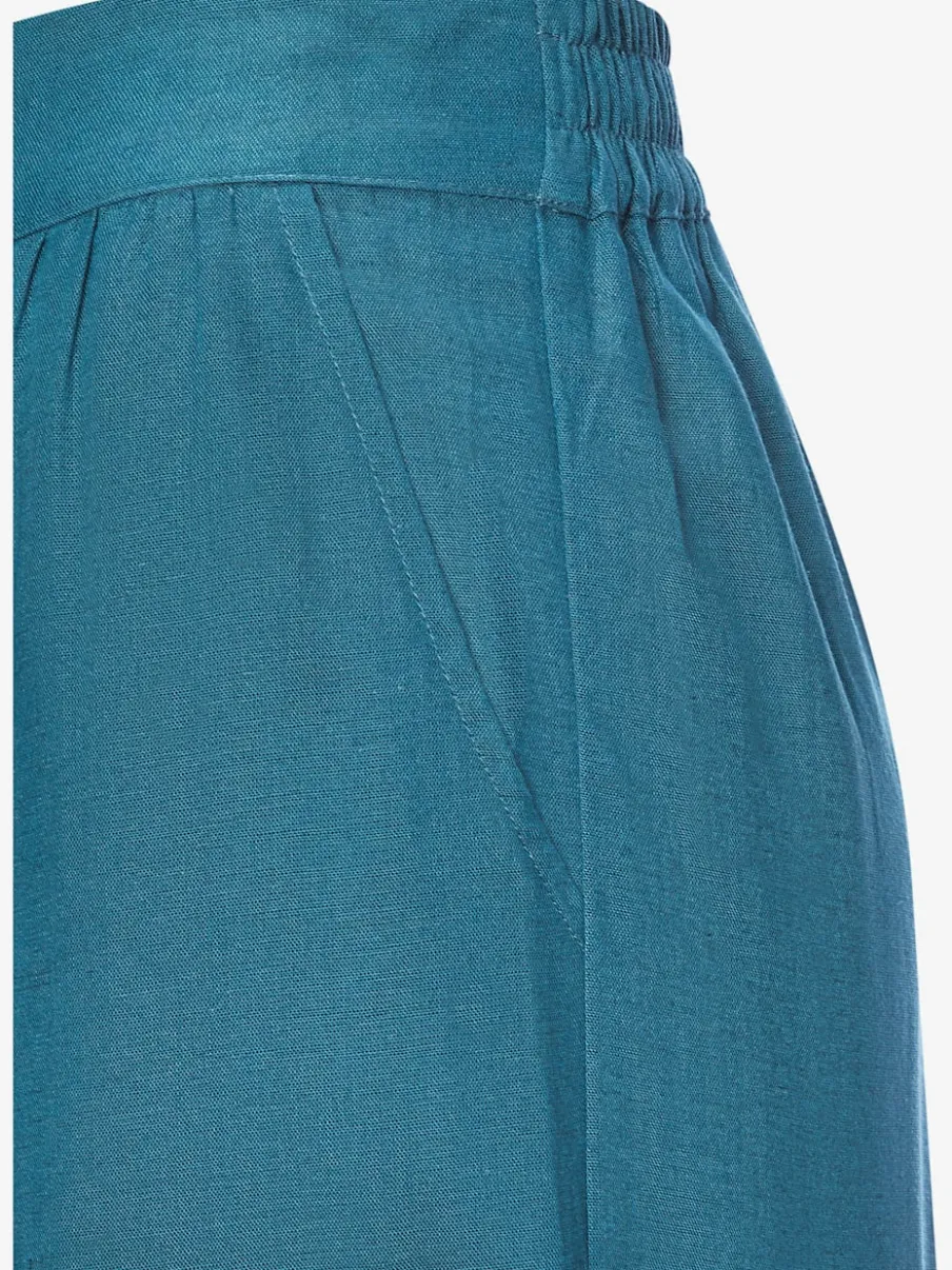 Pantalon large à ceinture plate et élastique au dos