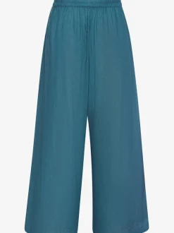 Pantalon large à ceinture plate et élastique au dos