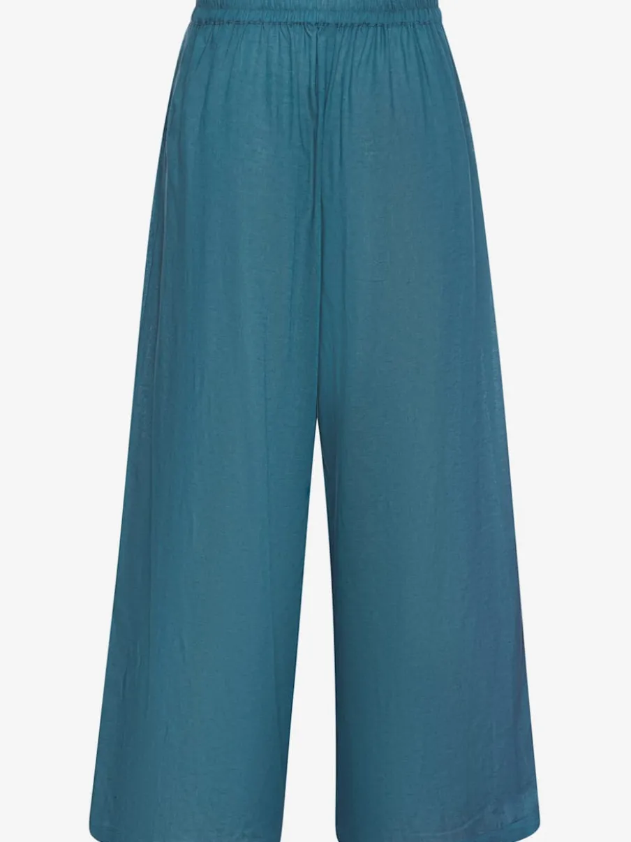 Pantalon large à ceinture plate et élastique au dos