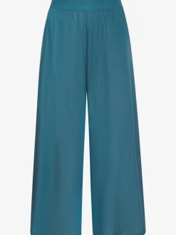 Pantalon large à ceinture plate et élastique au dos