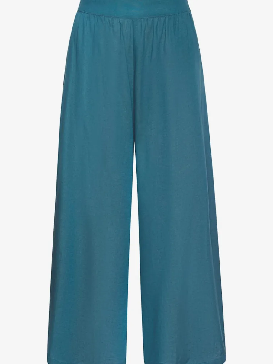 Pantalon large à ceinture plate et élastique au dos