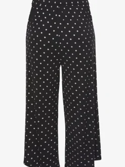 Pantalon large d'été 7/8 avec ceinture élastique et pois