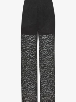 Pantalon large en dentelle avec ceinture élastique et jambes décontractées