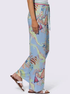 Pantalon large en jersey avec motif exclusif coloré