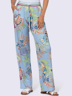 Pantalon large en jersey avec motif exclusif coloré