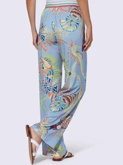 Pantalon large en jersey avec motif exclusif coloré