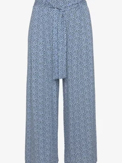 Pantalon large en jersey avec ceinture à nouer imprimée