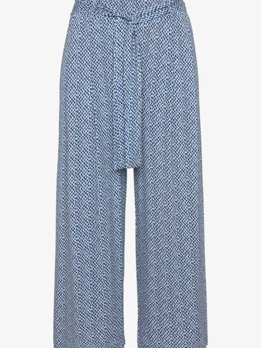 Pantalon large en jersey avec ceinture à nouer imprimée