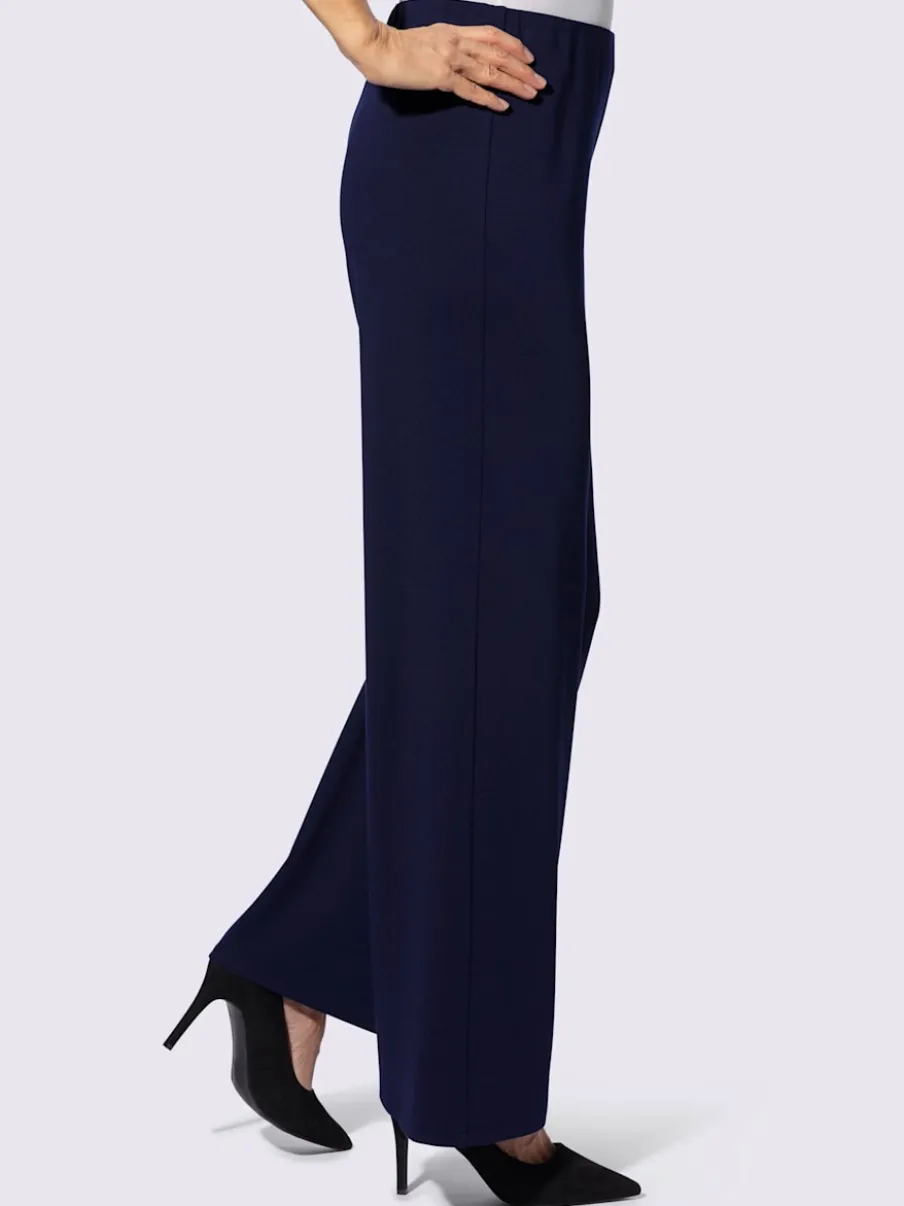 Pantalon large en jersey élastique avec finition interlock