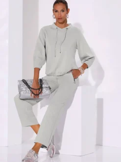 Pantalon large en modal avec poches zippées et taille élastique