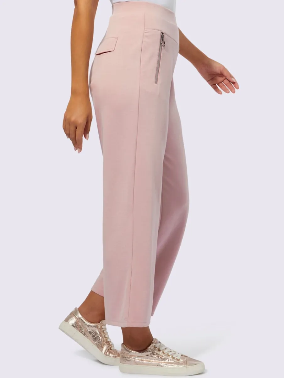 Pantalon large en modal avec poches zippées et taille élastique