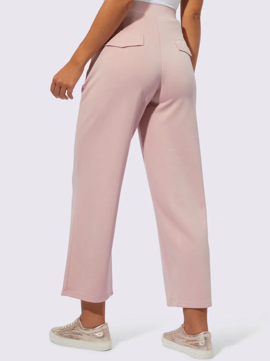 Pantalon large en modal avec poches zippées et taille élastique
