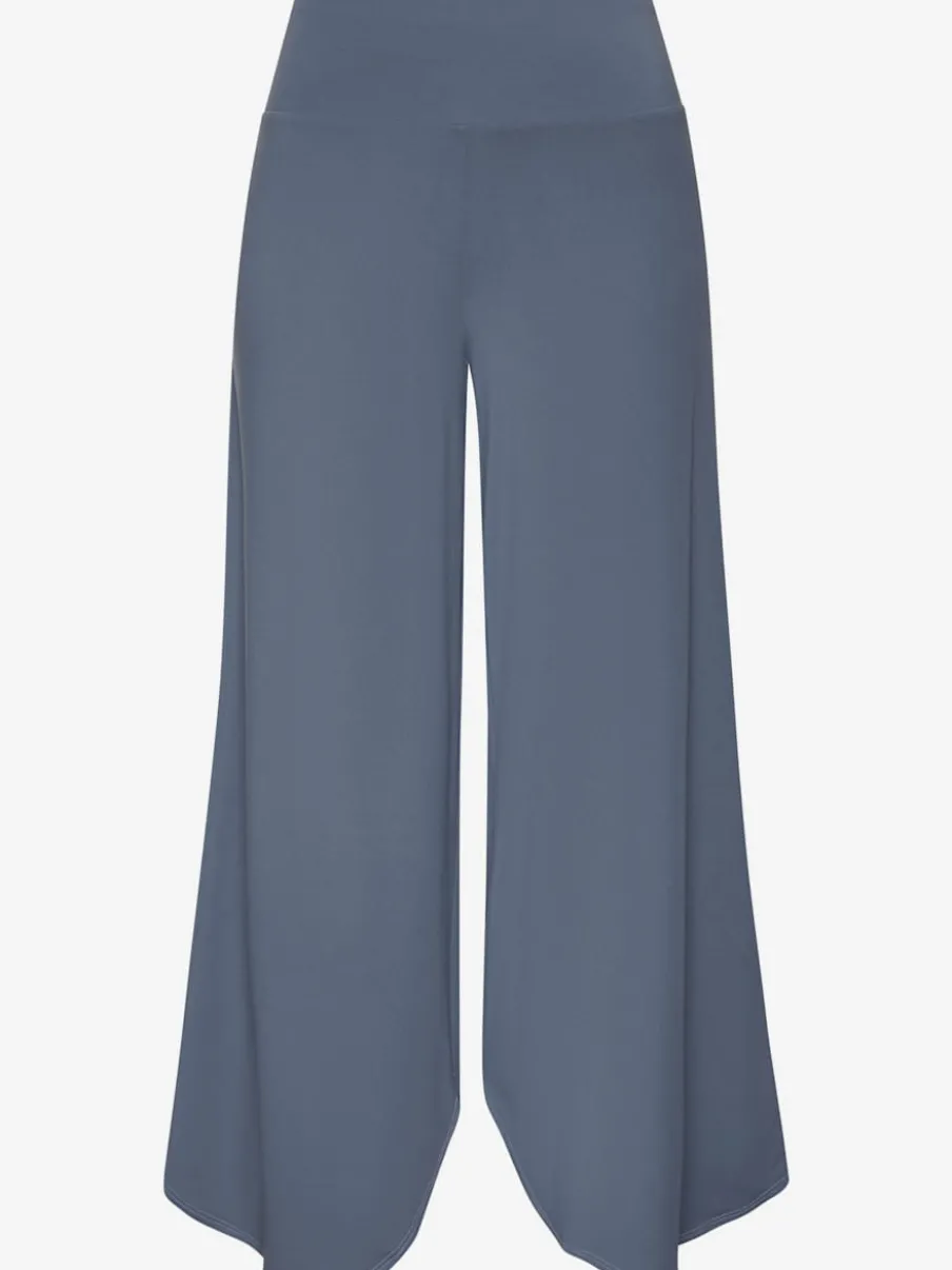 Pantalon large jupe-culotte doux avec ourlet arrondi