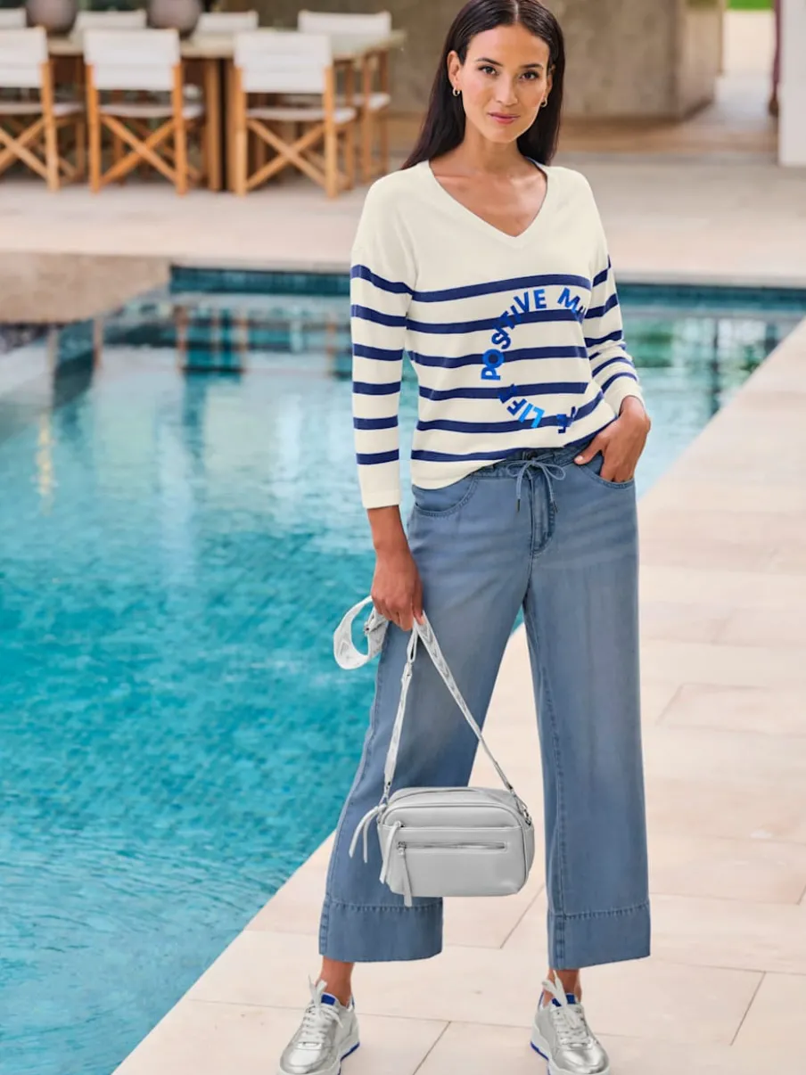Pantalon large à lien à nouer et poches raglan