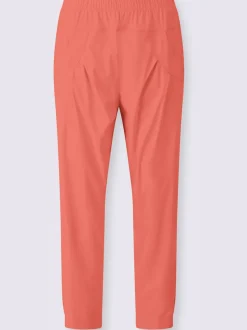 Pantalon 7/8 léger en bengaline avec ceinture élastique et plis