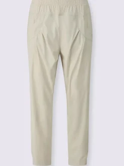 Pantalon 7/8 léger en bengaline avec ceinture élastique et plis
