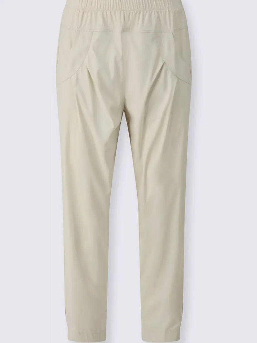 Pantalon 7/8 léger en bengaline avec ceinture élastique et plis