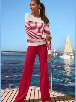 Pantalon lounge pantalon en tricot avec jambes larges