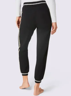 Pantalon modal et viscose à rayures avec ceinture élastique
