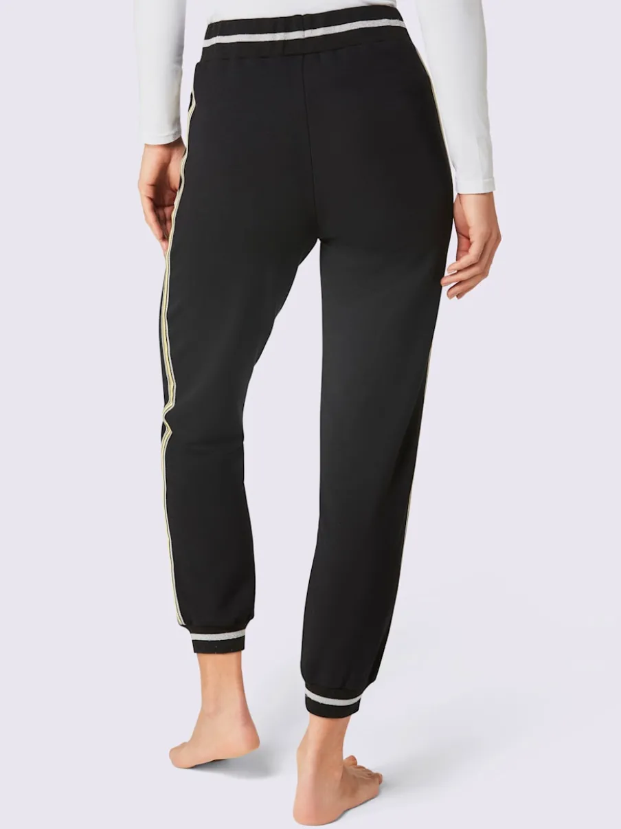 Pantalon modal et viscose à rayures avec ceinture élastique