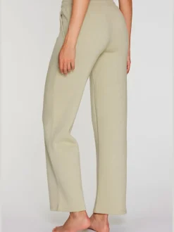 Pantalon molletonné à jambes larges avec poches latérales et coulisse