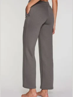 Pantalon molletonné à jambes larges avec poches latérales et coulisse