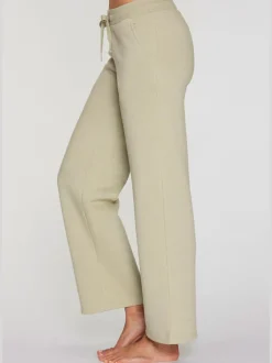 Pantalon molletonné à jambes larges avec poches latérales et coulisse