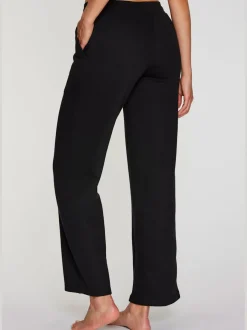 Pantalon molletonné à jambes larges avec poches latérales et coulisse
