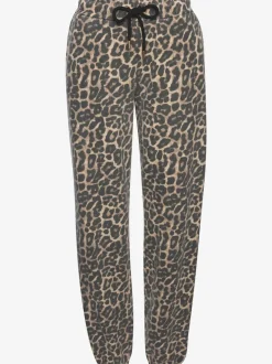 Pantalon molletonné pantalon détente à l'imprimé léopard intégral