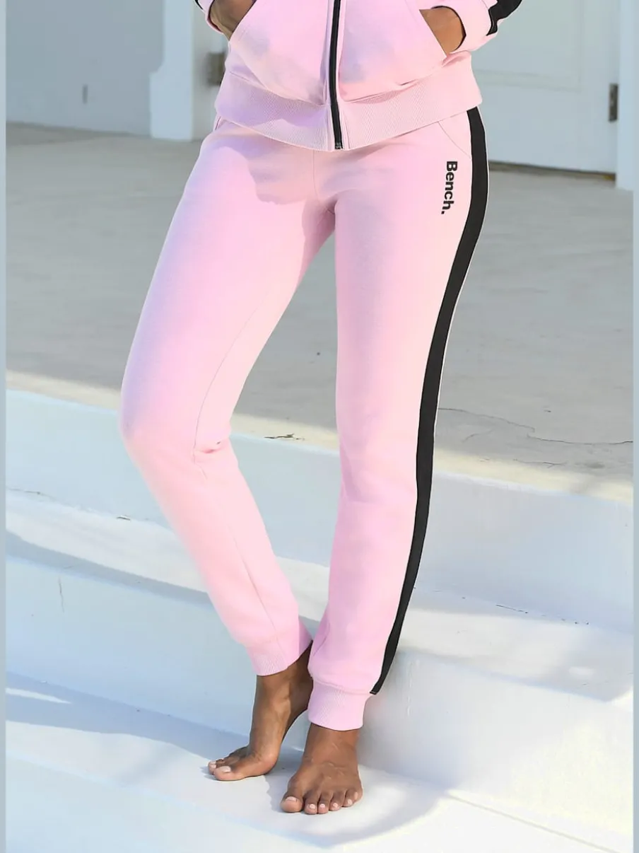 Pantalon molletonné sportif à rayures latérales et poches fendues