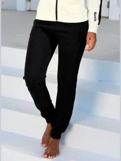 Pantalon molletonné sportif à rayures latérales et poches fendues