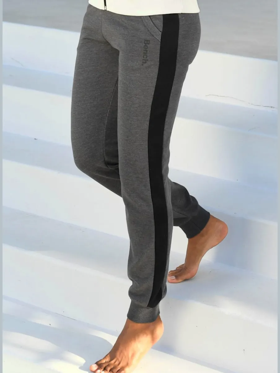 Pantalon molletonné sportif à rayures latérales et poches fendues