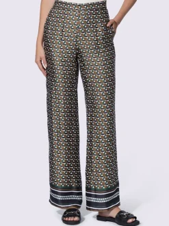Pantalon à motif graphique avec ceinture élastique et poches latérales
