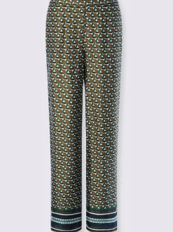 Pantalon à motif graphique avec ceinture élastique et poches latérales