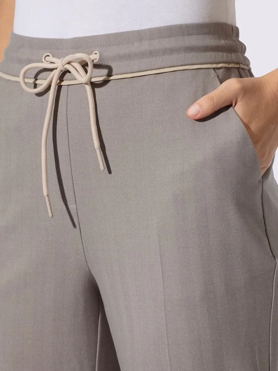 Pantalon motif sergé chevron