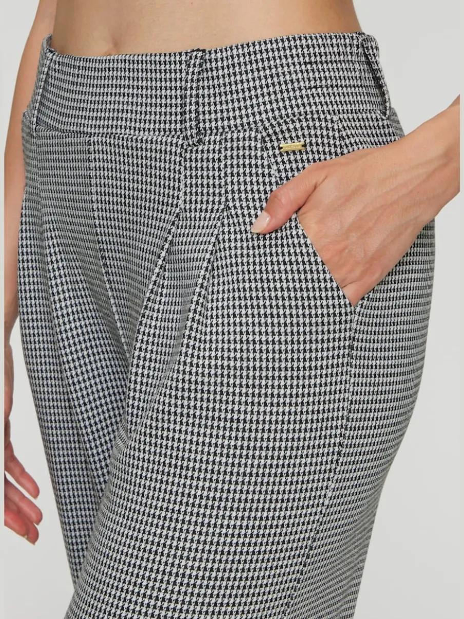 Pantalon à motifs à jambes larges et taille haute