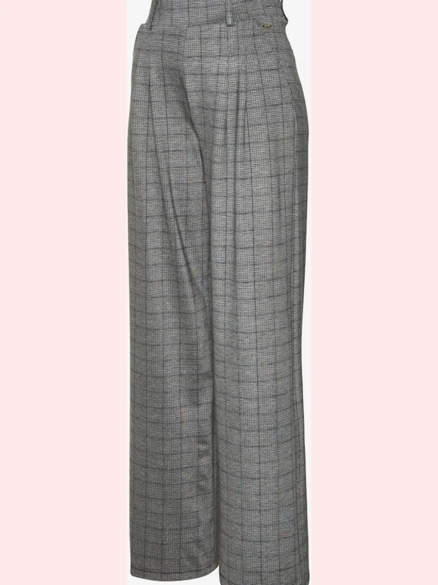Pantalon à motifs à jambes larges et taille haute