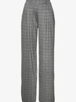 Pantalon à motifs à jambes larges et taille haute