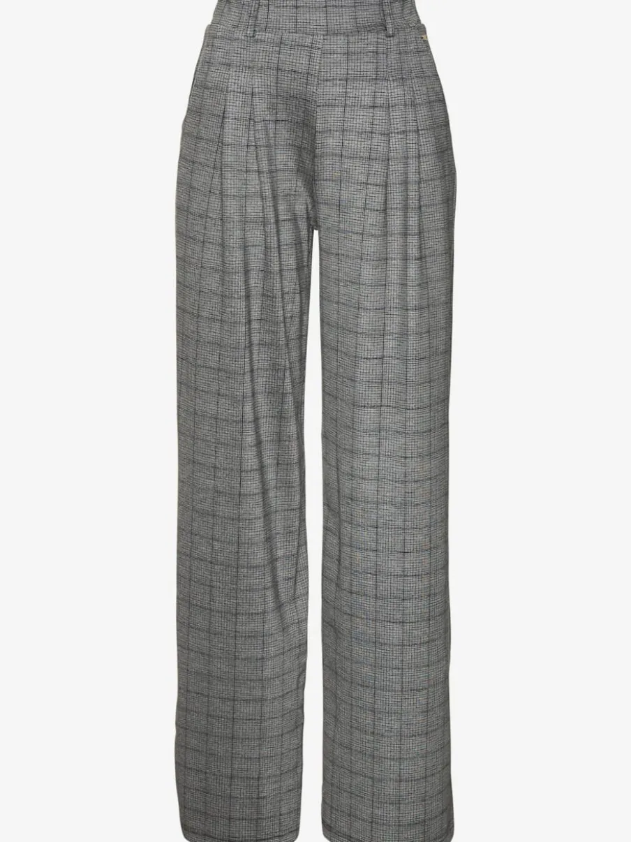 Pantalon à motifs à jambes larges et taille haute