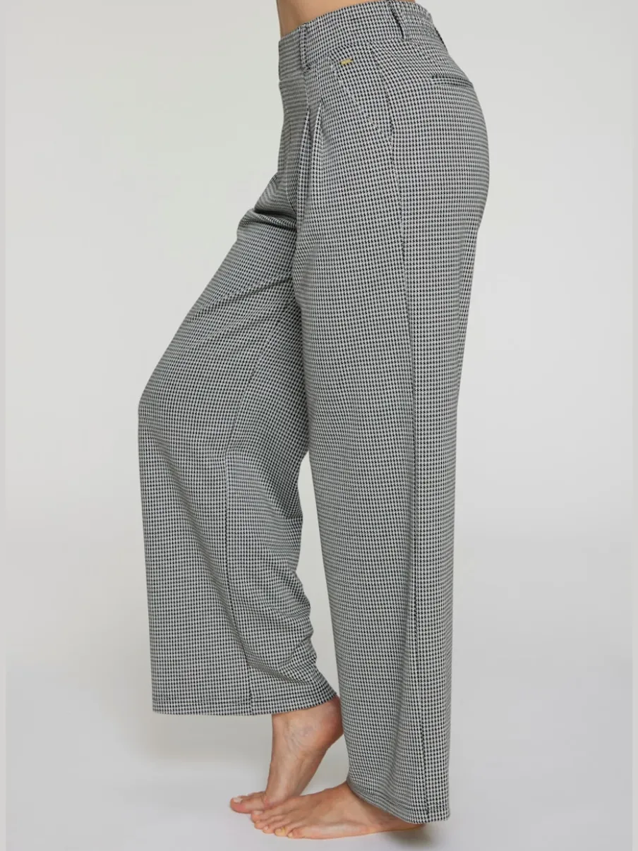 Pantalon à motifs à jambes larges et taille haute