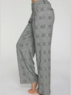 Pantalon à motifs à jambes larges et taille haute