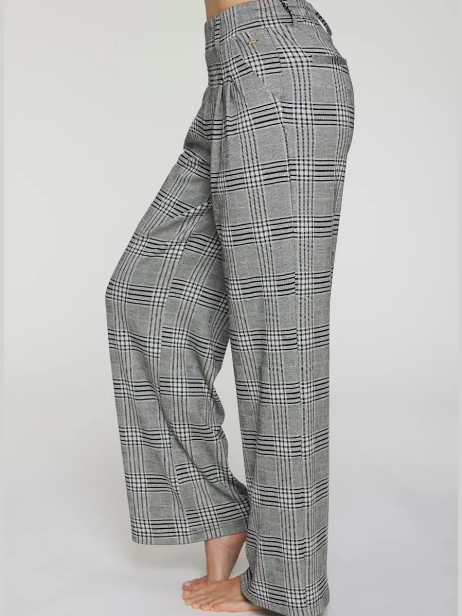 Pantalon à motifs à jambes larges et taille haute