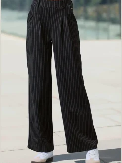 Pantalon à motifs à jambes larges et taille haute