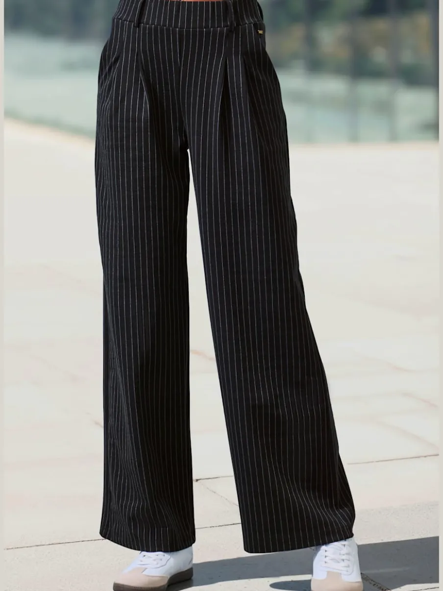 Pantalon à motifs à jambes larges et taille haute