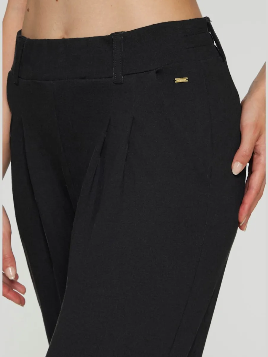 Pantalon à motifs à jambes larges et taille haute