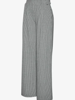 Pantalon à motifs à jambes larges et taille haute
